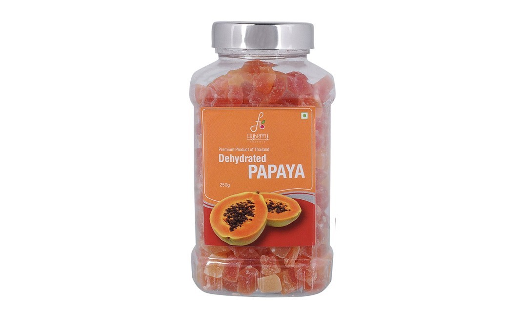 Flyberry Gourmet Dehydrated Papaya    Plastic Jar  250 grams